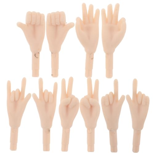GARIOUANS 5 Paare Mini Puppenhände Weiß Bjd Doll Ersatzteile für Puppenherstellung DIY Zubehör Set Kleine Finger Gefälschte Handteile für Puppen Basteln von GARIOUANS