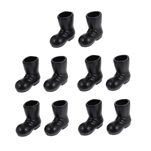 GARIOUANS 5 Paare Mini Weihnachtsstiefel Modelle Mini Haus Dekoration Santa Claus Schuhe Ornamente für Puppenhaus Zubehör und Weihnachtsdeko von GARIOUANS