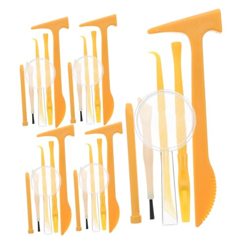 GARIOUANS 5 Sätze Graben Werkzeuge Elektrowerkzeuge für Archäologiewerkzeuge Grabwerkzeuge Archäologie-Kits für Riesiges Dinosaurier-Eiergrab-Set PVC Orange von GARIOUANS