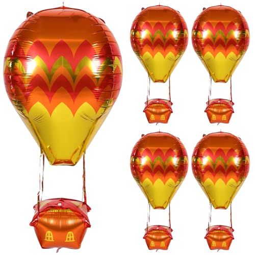 GARIOUANS 5 Stück Aluminiumfolienballons Dekorationen In Form Eines Heißluftballons Für Geburtstagspartys – Einfach Aufzublasen Oder Für Den Und Außenbereich Geeignet – Verleiht GARIOUANS 5 Stück Aluminiumfolienballons Dekorationen In Form Eines Heißluftballons Für Geburtstagspartys – Einfach Aufzublasen Oder Für Den Und Außenbereich Geeignet – Verleiht von GARIOUANS
