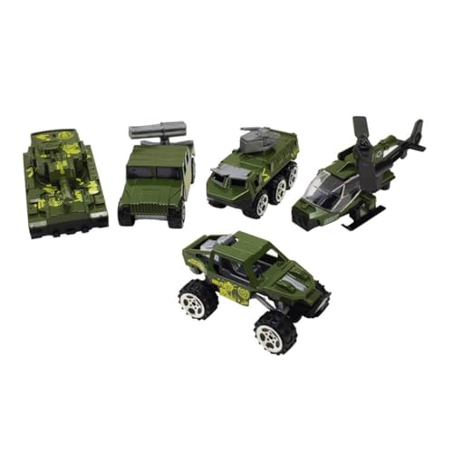 GARIOUANS 5 Stück Miniatur Feuerwehr und Militärfahrzeuge Teiliges aus Langlebiger Legierung Detailgetreue Spielzeugautos Tragbar und Sicher für Sammler von GARIOUANS