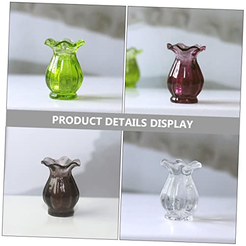 GARIOUANS 5 Stück Miniatur Vasen Teilig Kleine Glasflaschen Deko Vase Ornament für Puppenhaus Zubehör Realistische Mini Blumenvase Tischdeko Modell von GARIOUANS