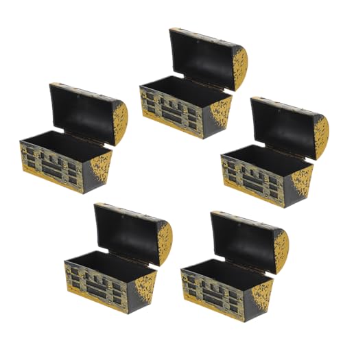 GARIOUANS 5 Stück Miniaturmodellschmuck Spielzeugaufbewahrung Klein Für Mädchen Dekorationen Puppenhäuser Schatz Miniaturen Mini-möbelmodell Miniaturpuppenhausdekor Golden Abs von GARIOUANS