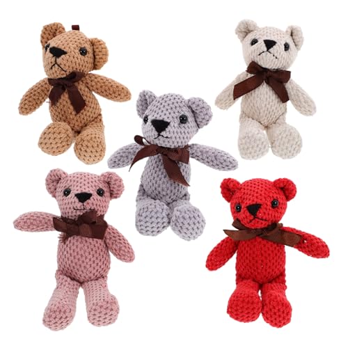 GARIOUANS 5 Stück Plüschspielzeugpuppe Plüschbärenspielzeug Süßer Bär Gefüllte Puppe Stofftier Bär Stofftierpuppe Kuscheltier Bären Bärengestopfte Tiere Kleine Kuscheltiere Masse Trägt Masse von GARIOUANS