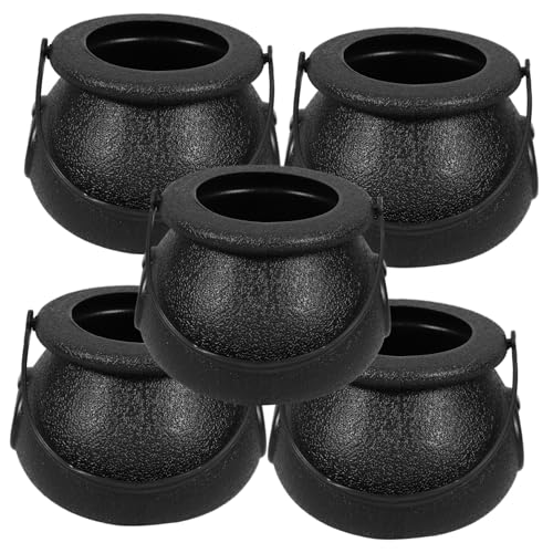 GARIOUANS 5 Stück Süßigkeitendosen Streich Dekoration Mini-Kessel Halloween- Halloween-Süßigkeiten-Eimer für Plastikkessel klein Halloween-Süßigkeitenhalter Abs Schwarz GARIOUANS 5 Stück Süßigkeitendosen Streich Dekoration Mini-Kessel Halloween- Halloween-Süßigkeiten-Eimer für Plastikkessel klein Halloween-Süßigkeitenhalter Abs Schwarz von GARIOUANS