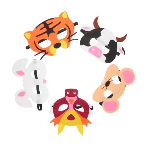 GARIOUANS 5 Stück Teiliges Cartoon Tiermasken für Halbe Masken für Halloween und Kostümpartys Lebendige Tiergesichter Leicht und Atmungsaktiv für Kreative Verkleidungen GARIOUANS 5 Stück Teiliges Cartoon Tiermasken für Halbe Masken für Halloween und Kostümpartys Lebendige Tiergesichter Leicht und Atmungsaktiv für Kreative Verkleidungen von GARIOUANS