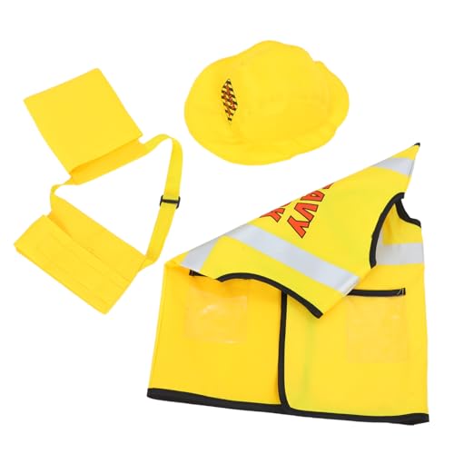 GARIOUANS 5 Stück Teiliges Cosplay Handwerker Kostüm Gelb Verkleidung mit Hut Weste Gürtel Werkzeugtaschen für Karneval Halloween Geburtstagsfeier GARIOUANS 5 Stück Teiliges Cosplay Handwerker Kostüm Gelb Verkleidung mit Hut Weste Gürtel Werkzeugtaschen für Karneval Halloween Geburtstagsfeier von GARIOUANS
