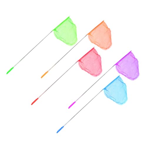 GARIOUANS 5 Stück Teiliges Insektenfangnetz Ausziehbar mit Rutschfestem Griff Sicherer Großer Fangkorb Langlebig aus Edelstahl Bunte Kescher für Outdoor Spiel und Zufällige Zufällige Farbe von GARIOUANS