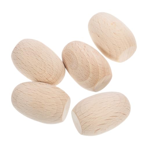 GARIOUANS 5 Stück Teiliges Kleine Unbemalte Holz Eier zum Bemalen DIY Bastelprojekte Holz Eier Unifarben für Osterdeko Handarbeit Kreativspaß von GARIOUANS