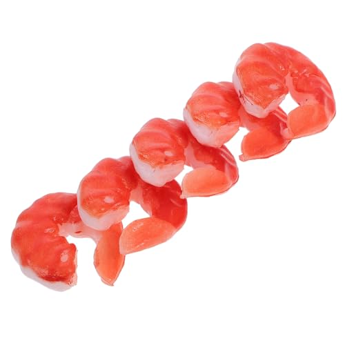 GARIOUANS 5 Stück Teiliges Lebensechter Kunststoff Garnelen Modelle Realistische Nachbildung Gekochter Shrimps DIY Essensspielzeug und Küchendeko Detailgetreue Nachahmung für Food Displays von GARIOUANS