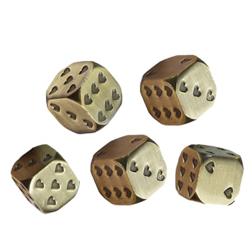 GARIOUANS 5 Stück Teiliges Metalldice Herzform mit Abgerundeten Ecken Leichte Spielwürfel für Partyspiele Brettspiel Zubehör Tragbar für Bars und Familienrunden GARIOUANS 5 Stück Teiliges Metalldice Herzform mit Abgerundeten Ecken Leichte Spielwürfel für Partyspiele Brettspiel Zubehör Tragbar für Bars und Familienrunden von GARIOUANS