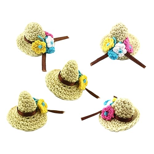 GARIOUANS 5 Stück Teiliges Mini Wollmützen Handgefertigte Puppenhaus Deko Langlebiges Strick Accessoire Farblich Sortiert für Miniaturhäuser und Bastelprojekte Zufällige von GARIOUANS