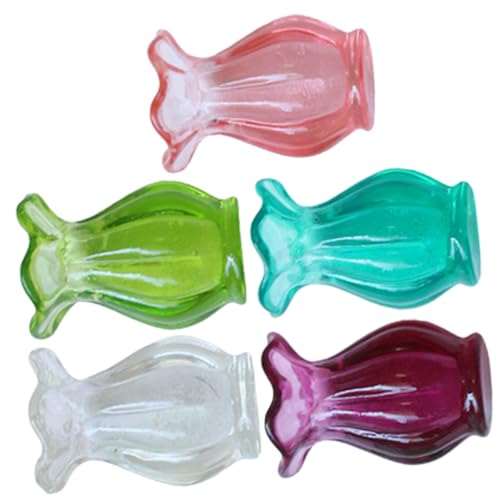 GARIOUANS 5 Stück Teiliges Miniatur Vasen Realistische Deko Vasen für Puppenhaus Modernes Design Langlebiges Material als Kleine Tisch und Wohnaccessoires Mini Deko für Wohnzimmer und Regal von GARIOUANS