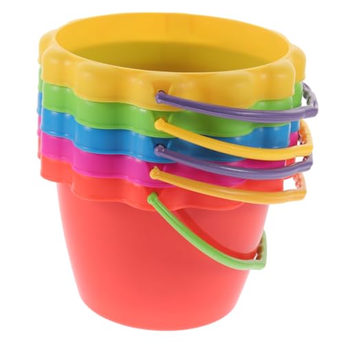 GARIOUANS 5 Stück Teiliges Sandspielzeug Strand Eimer aus Robustem Kunststoff Langlebig und Sicher mit Komfortablem Griff für Sandkasten Strand und Outdoor Spielspaß Zufällige Farbe von GARIOUANS