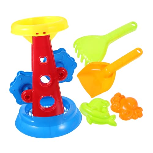 GARIOUANS 5 Stück Teiliges Set Kunststoff Strandspielzeug mit Eimer und Sanduhr für Outdoor Spaß Am Strand Leicht und Handlich für Kleine Hände von GARIOUANS
