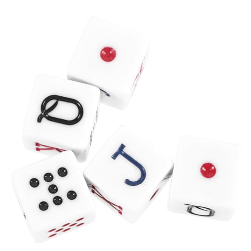 GARIOUANS 5 Stück Teiliges Verschleißfestes Pokerwürfel Weißem Sechseitige Würfel mit Klaren Symbolen als Partydeko und Spielrequisiten für Bar Club und Poker spielspaß GARIOUANS 5 Stück Teiliges Verschleißfestes Pokerwürfel Weißem Sechseitige Würfel mit Klaren Symbolen als Partydeko und Spielrequisiten für Bar Club und Poker spielspaß von GARIOUANS