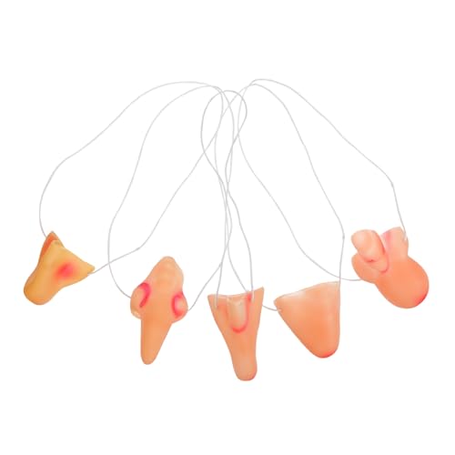 GARIOUANS 5 Stück Teiliges Vinyl Hexennasen Realistische Bequeme Cosplay Requisiten für Halloween Kostümparty Maskenfest Vielseitig und Langlebig Zufallsstil für Gruselige Verkleidungen von GARIOUANS