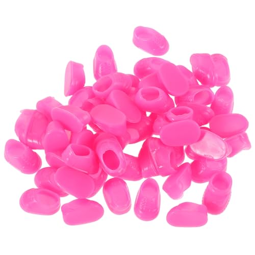 GARIOUANS 50 Paare Kleine Gelbe Entenspielzeug Hausschuhe Für Mini-Schuhe Selber Machen Miniatursachen Spielzeugschuhe Schuhspielzeug Hausschuhe Für Kleinkinder Plastik Rosy von GARIOUANS