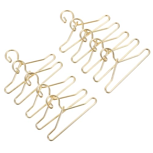 GARIOUANS 50 Stück Metall Mini Puppen Kleiderbügel Gold Stabiler Puppenschrank Kleiderhalter für Doll Clothes Support Platzsparend und Einfach zur Puppenkleidung Organisation von GARIOUANS