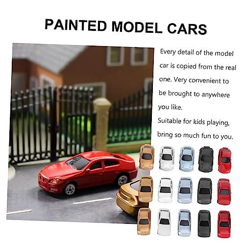GARIOUANS 50 Stück Miniatur Modellauto Farbige Sandtisch Fahrzeuge Realistische Modellautos für Diorama Layout Leicht Langlebig und Tragbar Zubehör für Modellbau von GARIOUANS