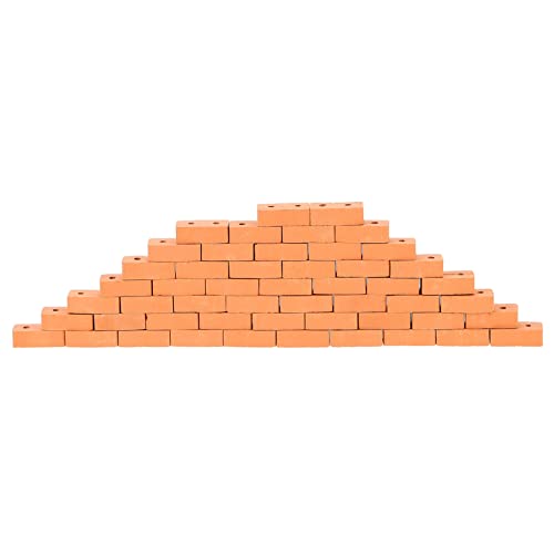 GARIOUANS 50 Stück Miniatur Ziegelsteine mit Löchern Rote DIY Bausteine für Sandtisch Dekoration Modellbau Haus Architektur Miniatur Bastelset von GARIOUANS