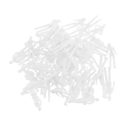 GARIOUANS 50 Stück Miniaturfiguren maßstabsgetreue Menschen Modellszenendekoration unbemalte Mini-Menschen Modellbau-Miniaturen Miniaturen Kleiner Menschen Miniaturszenenfiguren Plastik Weiß von GARIOUANS