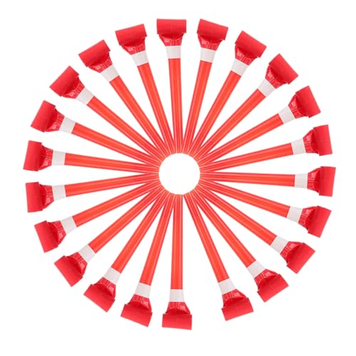 GARIOUANS 50 Stück Party Trillerpfeifen Rot Leichte und Kreative Kinderbläser mit Mehrfachfunktion als Drachenpfeife Luftballonbläser und Kartenansauger für Geburtstags und Hochzeitsfeiern von GARIOUANS