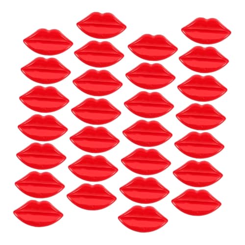 GARIOUANS 50 Stück Puppengesichtsmerkmale Zubehör Puppenherstellung Lippen Kleidung Ersatzknopf Mund Dekoration DIY Kleidung Knöpfe Lippenform Knöpfe Lippenteile Puppenlippenknöpfe von GARIOUANS