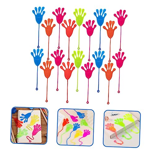 GARIOUANS 50 Stück Teiliges Große Elastische Klebehandspielzeuge für Bunte Wiederverwendbare Party Gastgeschenke Haftend Glatten Oberflächen und Angenehm Lustiges Zufällige Zufällige Farbe von GARIOUANS