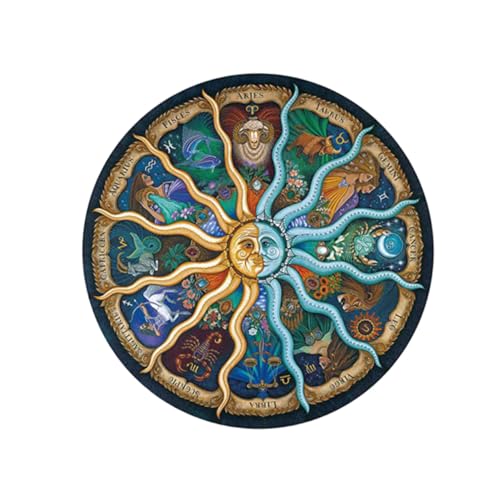 GARIOUANS 500 Stück Teiliges Rundes Papier Puzzle für Erwachsene Farbenfrohes Zodiac Jigsaw mit Präzisem Schnitt Langlebigem Material und Pädagogischem Design zum Gemeinsamen Puzzeln und GARIOUANS 500 Stück Teiliges Rundes Papier Puzzle für Erwachsene Farbenfrohes Zodiac Jigsaw mit Präzisem Schnitt Langlebigem Material und Pädagogischem Design zum Gemeinsamen Puzzeln und von GARIOUANS