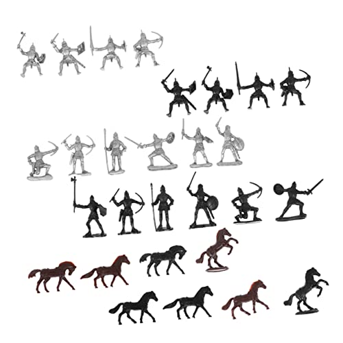 GARIOUANS 56Stücke Ritter Figuren Mittelalterliche Soldaten mit Kreatives für Dekoration Sicheres Hochwertiges Kunststoffspielzeug von GARIOUANS