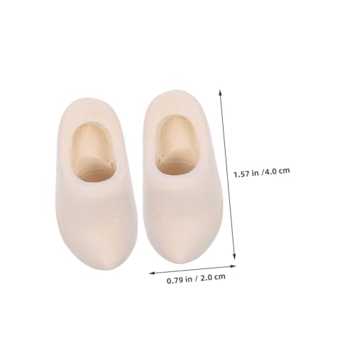 GARIOUANS 6 Paare Unbemalte Mini Holzschuhe Niederländische Holzclogs für Puppenhaus DIY Basteln Naturholz Zubehör für Miniaturdekoration von GARIOUANS