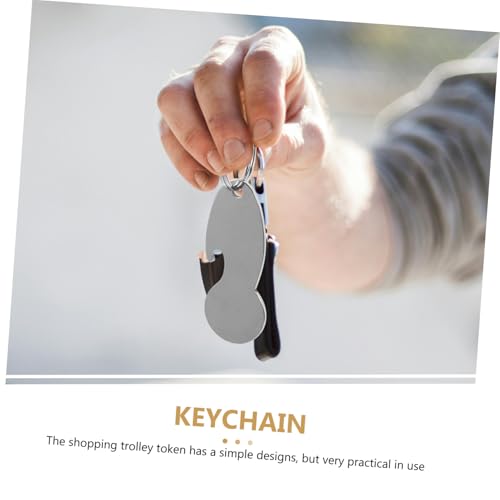GARIOUANS 6 Stück Einkaufswagenchip Schlüsselanhänger aus Edelstahl Kompakt und Langlebig Abnehmbar als Münze für Einkaufswagen und Schlüsselring Stilvoller Trolley Token Keychain für von GARIOUANS