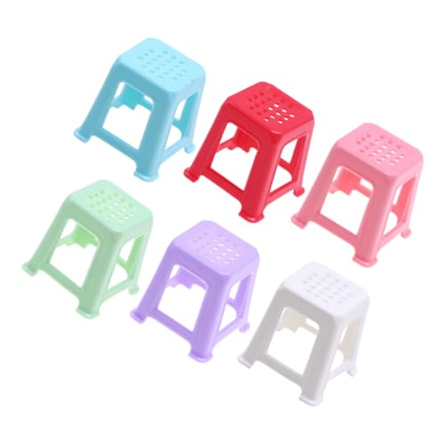 GARIOUANS 6 Stück Kleine Stuhl -Requisiten Puppenhaus Möbel Mini Puppenstubenstühle Stuhlmodell Dollhouse Chair Plastik von GARIOUANS