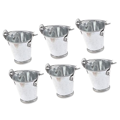GARIOUANS 6 Stück Mini-Möbelmodell drinnen Miniatur künstlich im Freien Kleiner Metalleimer Mini-Hausmodelle Minifass Mini-Hausdekoration Mini- -Dekore winziger Eimer Silber GARIOUANS 6 Stück Mini-Möbelmodell drinnen Miniatur künstlich im Freien Kleiner Metalleimer Mini-Hausmodelle Minifass Mini-Hausdekoration Mini- -Dekore winziger Eimer Silber von GARIOUANS