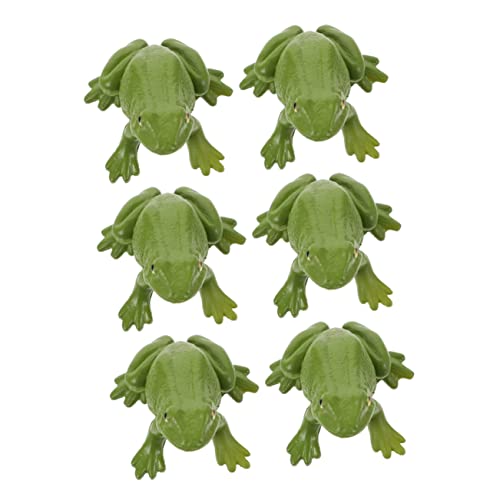 GARIOUANS 6 Stück Miniatur Frosch Figuren Kunststoff Frosch Modelle für Lernspielzeug und Desktop Dekoration Realistische Ornamente für Kreatives von GARIOUANS