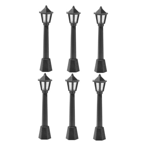 GARIOUANS 6 Stück Miniatur Straßenlaternen Modellbau aus Robustem Hohe Mini Straßenlampen Deko für Gartenbau Basteln und Puppenhäuser von GARIOUANS