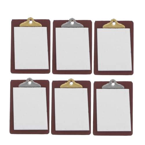 GARIOUANS 6 Stück Miniatur Whiteboard Clipboards Kleine Schreibtafeln für Puppenhaus Realistisches Design Leicht und Tragbar für Jungen Mädchen DIY Zubehör von GARIOUANS