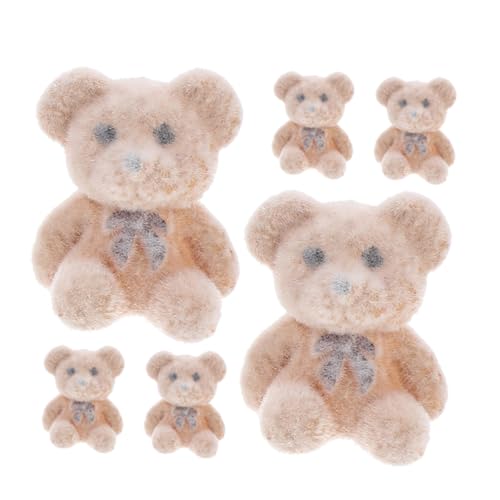 GARIOUANS 6 Stück Miniature Flocked Bears Kuscheltier Deko für Hochzeiten Geburtstagsfeiern Partys DIY Zubehör Charmante aus Weichem Material in Hellbraun GARIOUANS 6 Stück Miniature Flocked Bears Kuscheltier Deko für Hochzeiten Geburtstagsfeiern Partys DIY Zubehör Charmante aus Weichem Material in Hellbraun von GARIOUANS