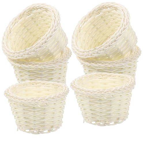GARIOUANS 6 Stück Miniaturkorb Dekorative und Gemüse Körbe für Puppenhaus und Miniaturküche Weißer Runder Picknickkorb für Schreibtischornament GARIOUANS 6 Stück Miniaturkorb Dekorative und Gemüse Körbe für Puppenhaus und Miniaturküche Weißer Runder Picknickkorb für Schreibtischornament von GARIOUANS