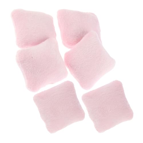 GARIOUANS 6 Stück Puppenhaus-Kissen Puppenhauskissen Miniaturkissen für Puppenhaus Kissen für Couch werfen Sofa -Kissen winzig Miniatur-Zubehör entzückende Mini-Hausdekoration Flanell Rosa von GARIOUANS