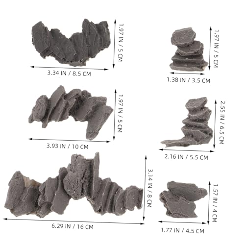 GARIOUANS 6 Stück Sandtisch Bodenfliesen Dekoration Mini Gartenleiter Winzige Landschaftstreppe Miniatur Steinstufen Miniatur Gartenzubehör Gartentreppen Figuren Harz Grau von GARIOUANS