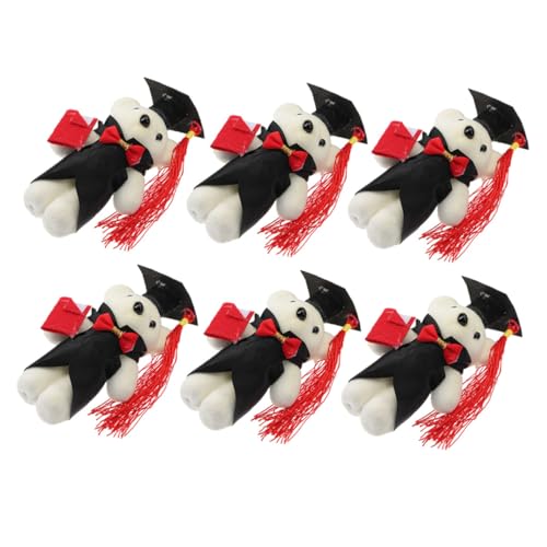 GARIOUANS 6 Stück Teiliges Abschlussbären Puppen für DIY Blumensträuße Niedliche Bär Dekorationen für Abschlussfeiern Kreative und Fotorequisiten für Unvergessliche von GARIOUANS