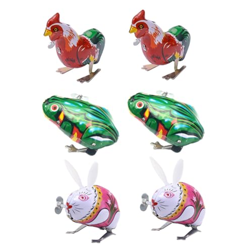 GARIOUANS 6 Stück Teiliges Aufzieh tierfiguren Bunte Vintage Wind up Spielzeuge Kreative Mechanische Tiermodelle Sicher und Langlebig Geschenk für Kleinkinder und Spielspaß von GARIOUANS