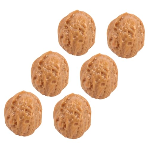 GARIOUANS 6 Stück Teiliges Künstliche Walnuss Modelle aus Realistische Dekorative Ornamente für Party Spielzimmer und Leicht zu Lagern Einzigartiges Design von GARIOUANS