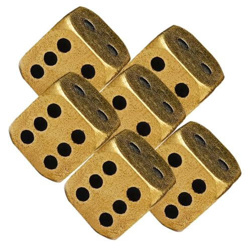 GARIOUANS 6 Stück Teiliges Messing Würfelset für Spiele Robuste und Dekorative Requisiten mit Abgerundeten Ecken für Partys Brettspiele und DIY Spiele GARIOUANS 6 Stück Teiliges Messing Würfelset für Spiele Robuste und Dekorative Requisiten mit Abgerundeten Ecken für Partys Brettspiele und DIY Spiele von GARIOUANS