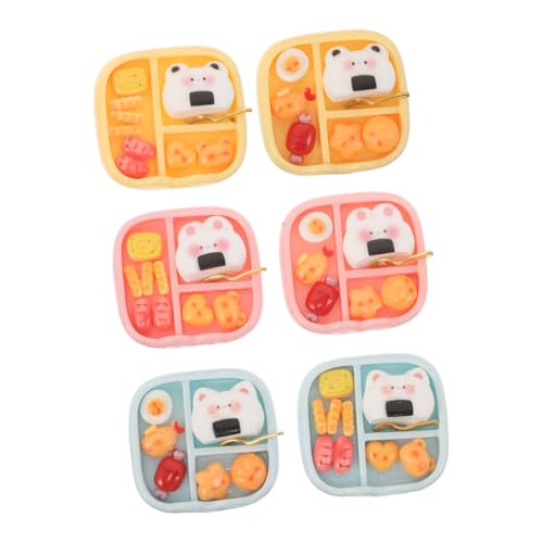 GARIOUANS 6 Stück Teiliges Miniatur Japanisches Bento Realistische Miniatur Lunchbox Modelle aus Resin Niedliche Essensdekoration für Puppenhaus und Micro Szene Bunte Cartoon für Puppenhaus von GARIOUANS