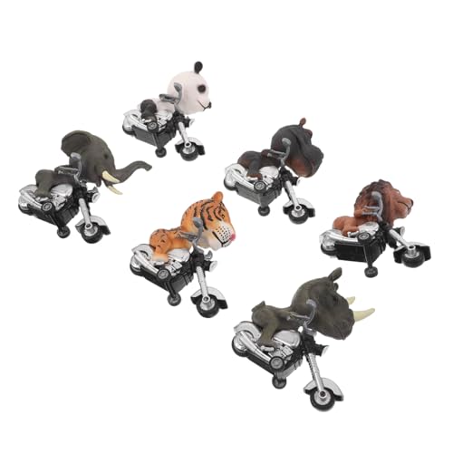 GARIOUANS 6 Stück Teiliges Set Tier-Motorrad Rückziehmechanismus Realistisch Gestaltete Trägheitsfahrzeuge für Batteriefrei Fördert Familienbindung und Spielerisches Lernen von GARIOUANS