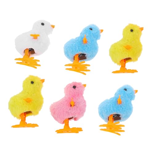 GARIOUANS 6 Stück Uhrwerk Küken Neuartiges Hüpfendes Hühner Aufziehspielzeug Für Uhrwerk Tierspielzeug Flauschiges Springendes Huhn Uhrwerk Küken Party Aufziehspielzeug von GARIOUANS