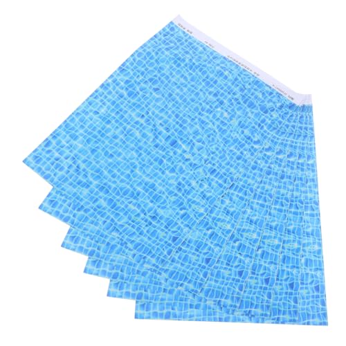 GARIOUANS 6stücke Wasserwellen-Aufkleber Künstliche Flussfolie Wellenstromfolie Selbstklebendes Beschichtetes Papier Für Miniatur-See-fluss-Landschaft Diorama-zubehör Bastelmaterial Für von GARIOUANS